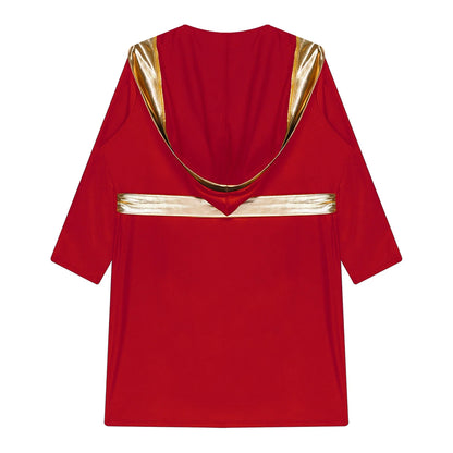 Boys Boxing Robe Costume Long Sleeve Hooded Cloak (Age 6-16YRS)