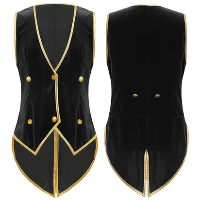 Boys Medieval Renaissance Tailcoat Vest Costume (Age 6-16YRS)