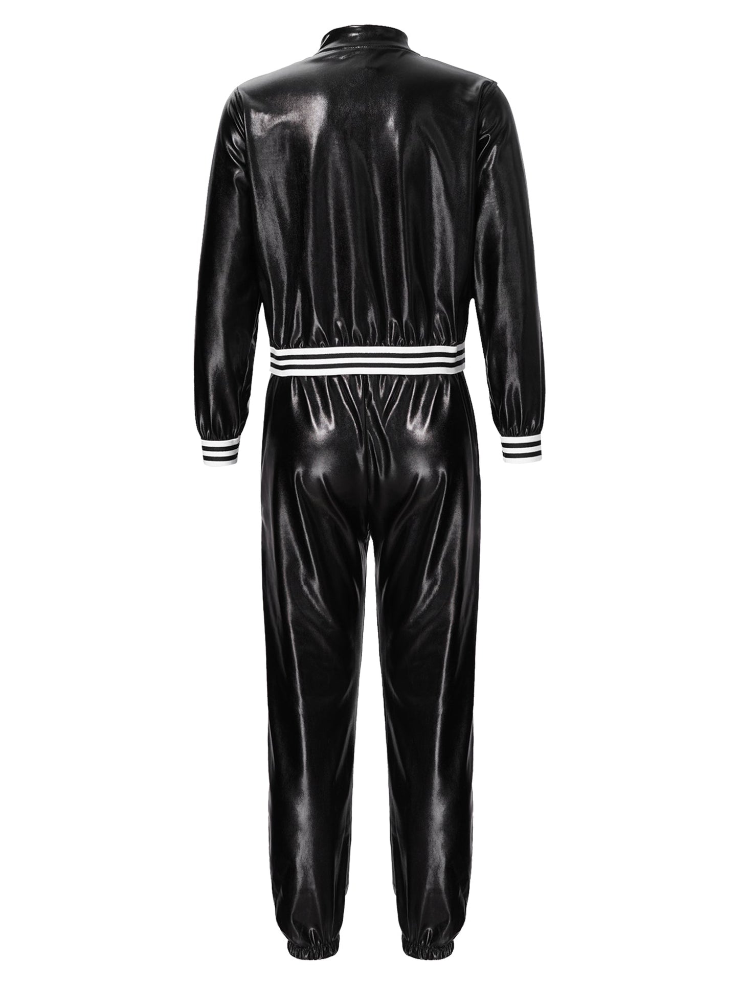 Girls Metallic Long Sleeves Bomber Jacket Coat & Pants Set (Age 6-16YRS)