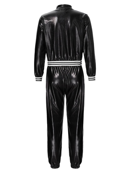 Girls Metallic Long Sleeves Bomber Jacket Coat & Pants Set (Age 6-16YRS)