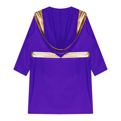 Boys Boxing Robe Costume Long Sleeve Hooded Cloak (Age 6-16YRS)
