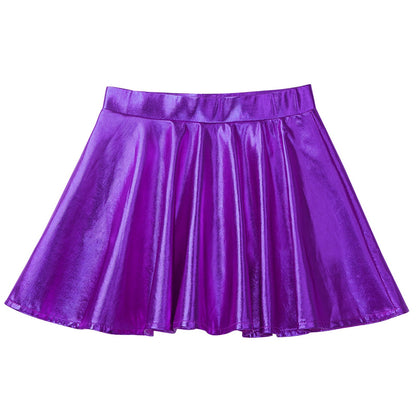 Girls Metallic Flared Pleated A-Line Mini Skater Skirt (Age 6-14 YRS)