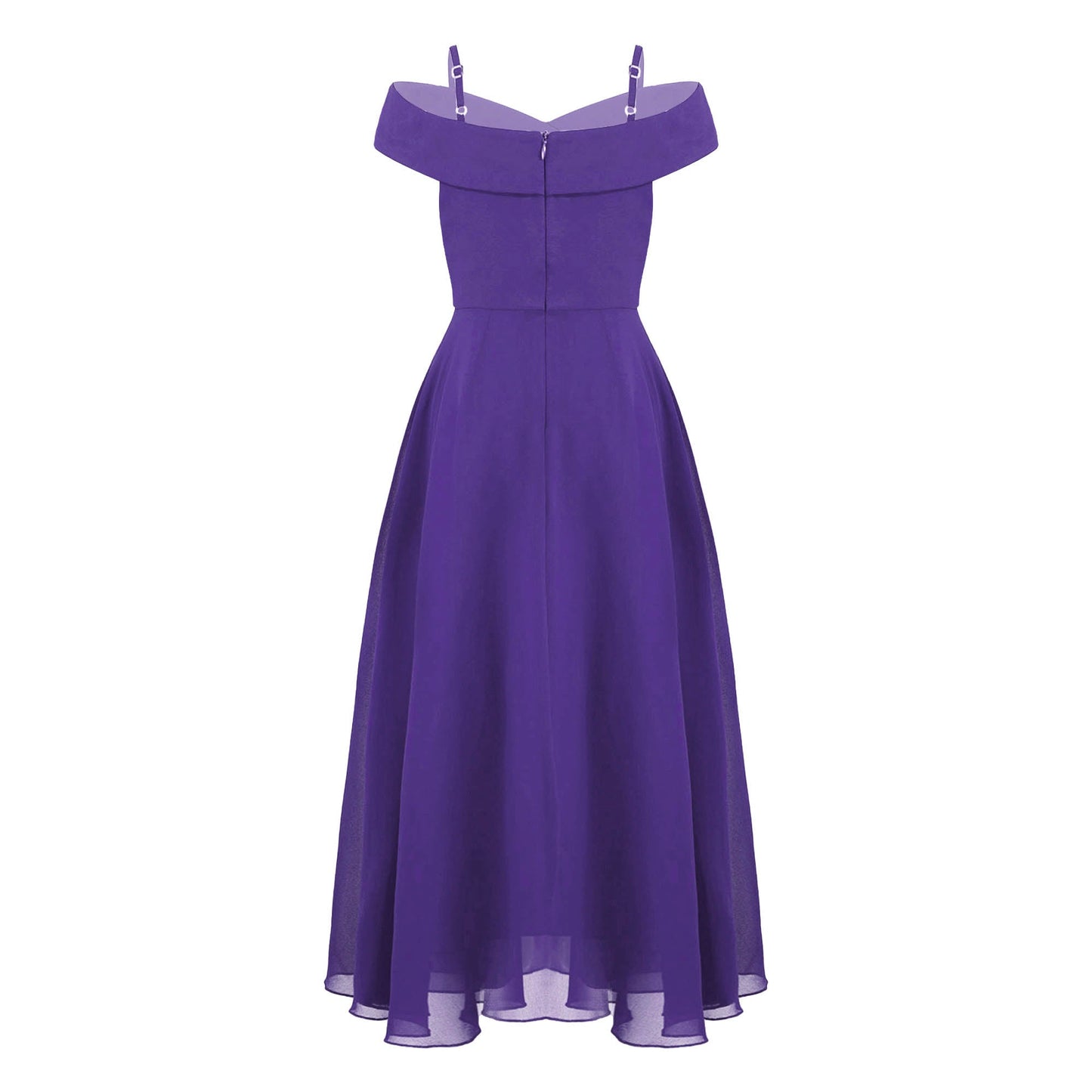 Girls Chiffon Off-the-Shoulder A-Line Maxi Dress (Age 4-16YRS)