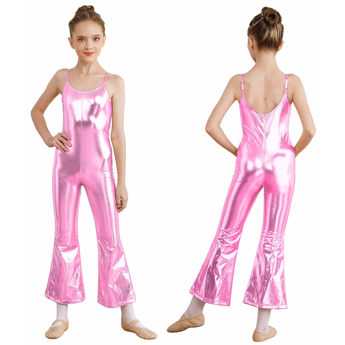 Girls Metallic Gymnastic Jumpsuit (Age 4-16YRS)