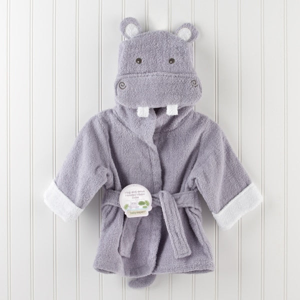 Baby Hooded Bathrobe (Age Newborn - 18M) 0-18M Purple Hippo