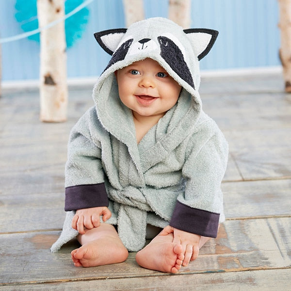 Baby Hooded Bathrobe (Age Newborn - 18M) 0-18M Racoon