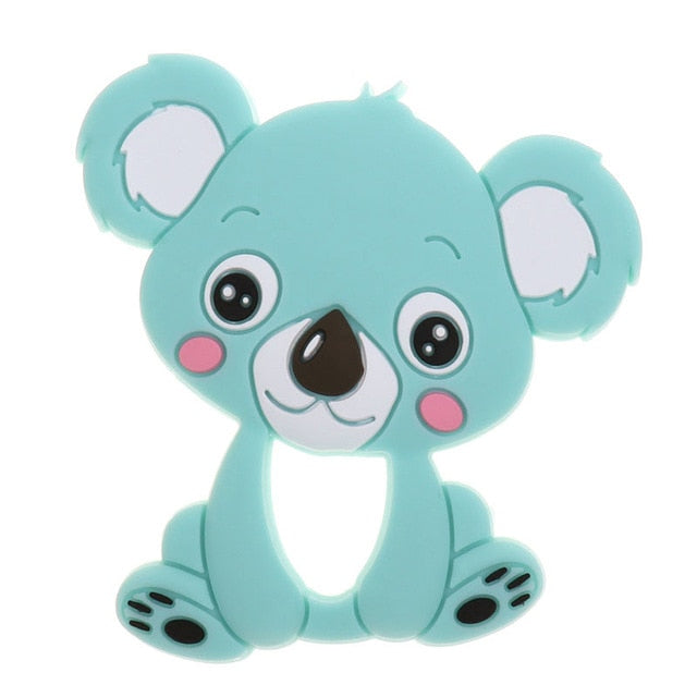 Baby Food Grade Silicone Animal Teething Toy Koala - Turquoise