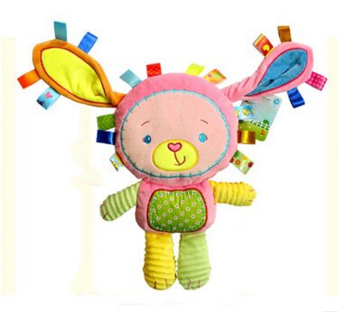 Baby Plush Rattle Stuffed Toy Style A Pink