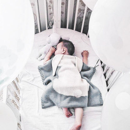 Baby Knitted Rabbit Receiving Swaddle Blanket