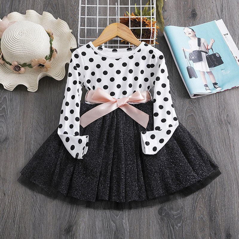 Girls Polka Dot Tulle Dress (Age 24M-7YRS)