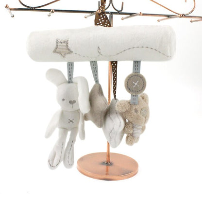 Baby Plush Rattle Stuffed Toy 20CM hang rabbit White