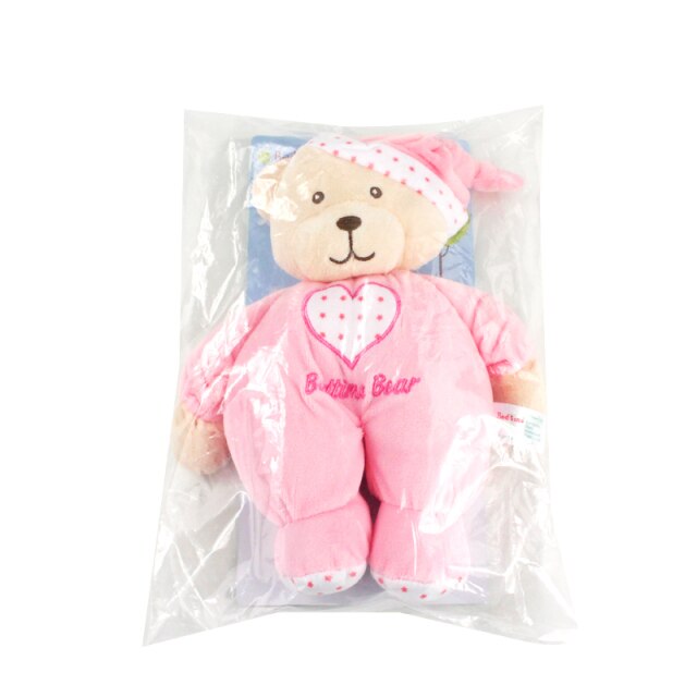 Baby Plush Rattle Stuffed Toy 30cm pink bear Pink