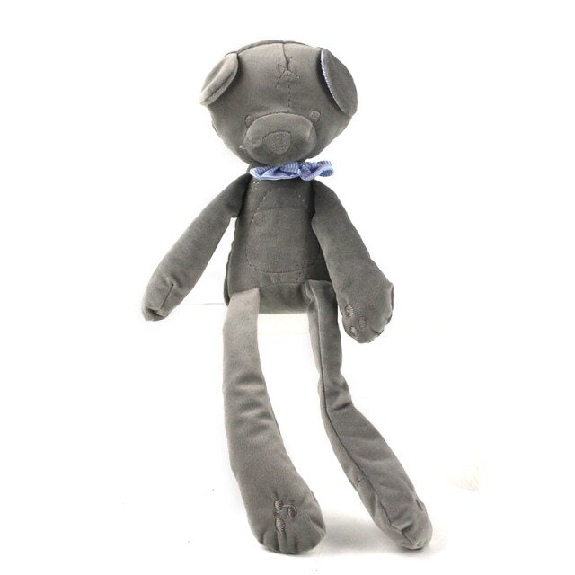 Baby Plush Rattle Stuffed Toy 40cm blue bow Grey