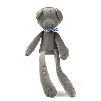 Baby Plush Rattle Stuffed Toy 40cm blue bow Grey
