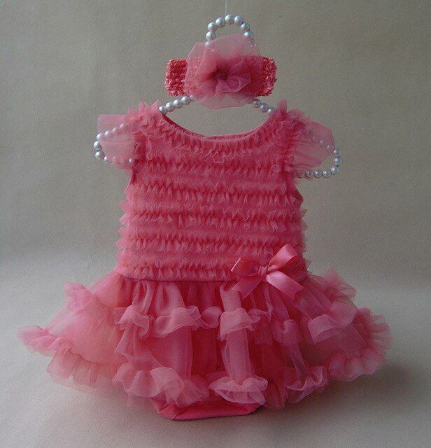 Baby Girls Ruffle Tutu Romper Dress (Age 3m-18m) Hot Pink