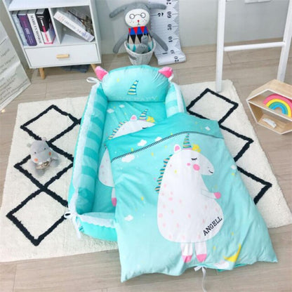 Baby Portable Crib Travel Bed - With Pillow Multi 5