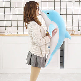 Large Plush Dolphin Pillow Stuffed Toy 30-140cm Blue
