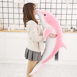 Large Plush Dolphin Pillow Stuffed Toy 30-140cm Pink